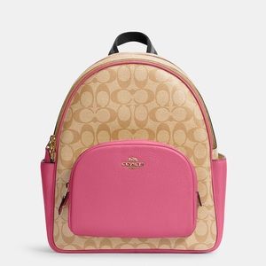 Coach pack back pink khaki brand new with tags